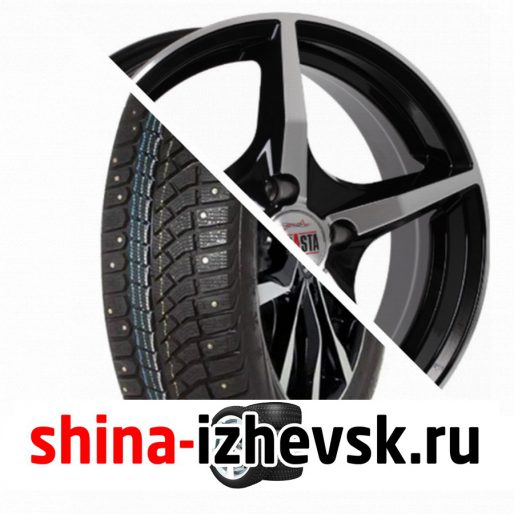 Колесо в сборе Viatti Brina Nordico (V-522) 185/65 R15 T 88 + Alcasta M56 6xR15 4×100 ET36 DIA60.1 Черный полностью полированный в Ижевске